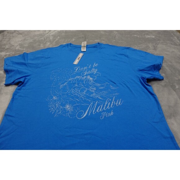 Victoria's Secret Pink Large Blue Malibu Campus Tee NWT - Picture 1 of 7